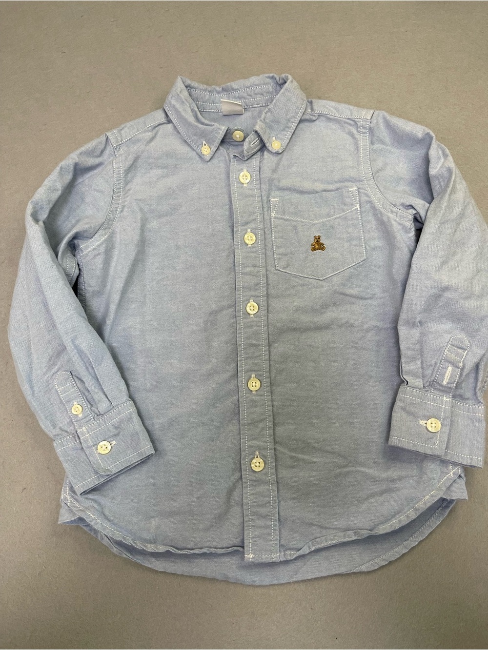 GAP Light Blue Oxford Button-Down Shirt with Pocket Accent